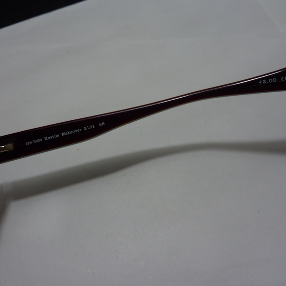 EYE BOBS +2.00 HOSTILE MAKEOVER 2181 66 BROWN BLUE FLEX HINGE READERS - Picture 6 of 10